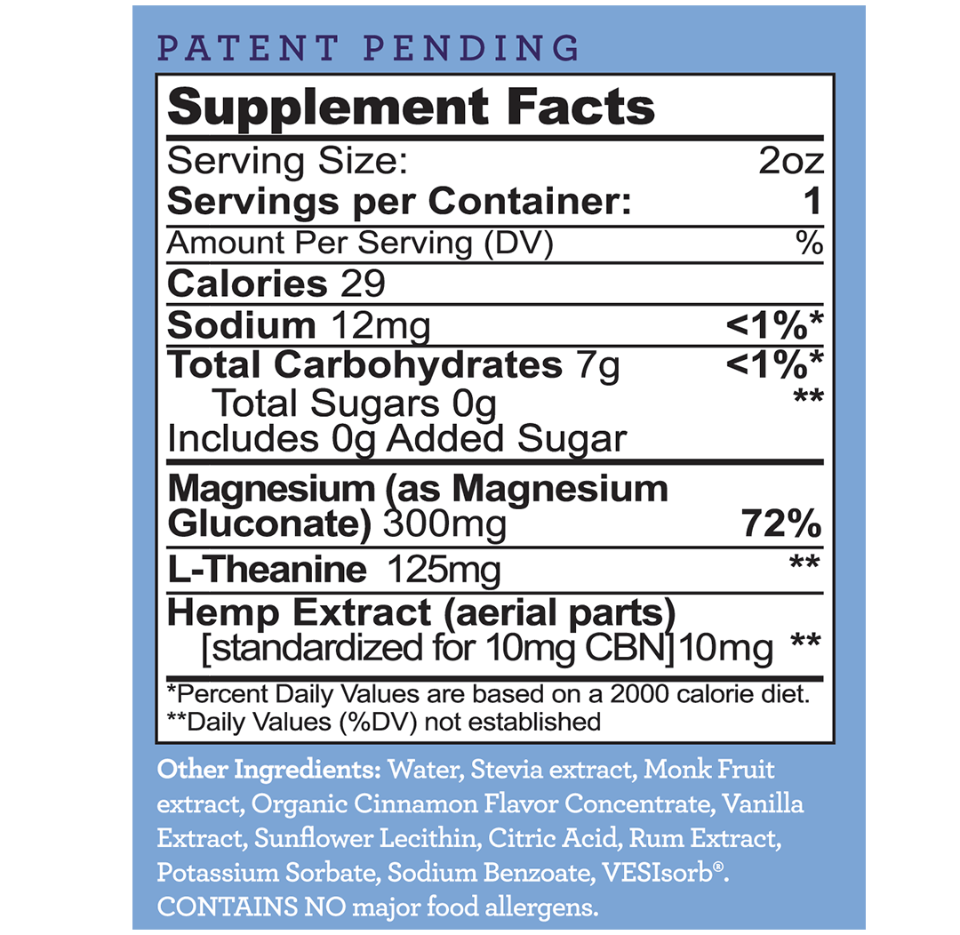 Dreamland Shots Supplements Facts