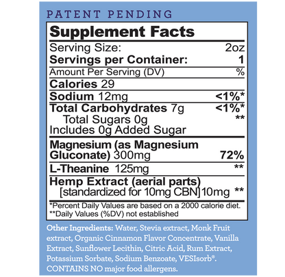 Dreamland Shots Supplements Facts