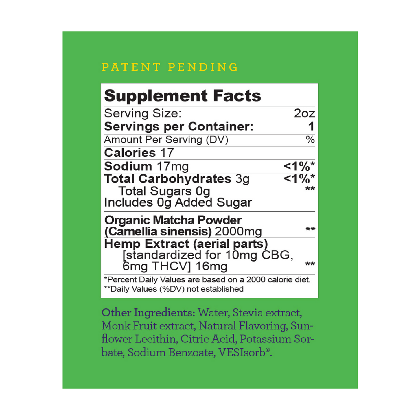 Matcha Energy Matcha, THCv, & CBG 2oz Shots Blaze n Chill